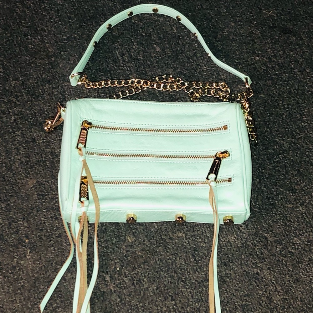 Rebecca Minkoff turquoise leather zipper crossbody LIKE NEW